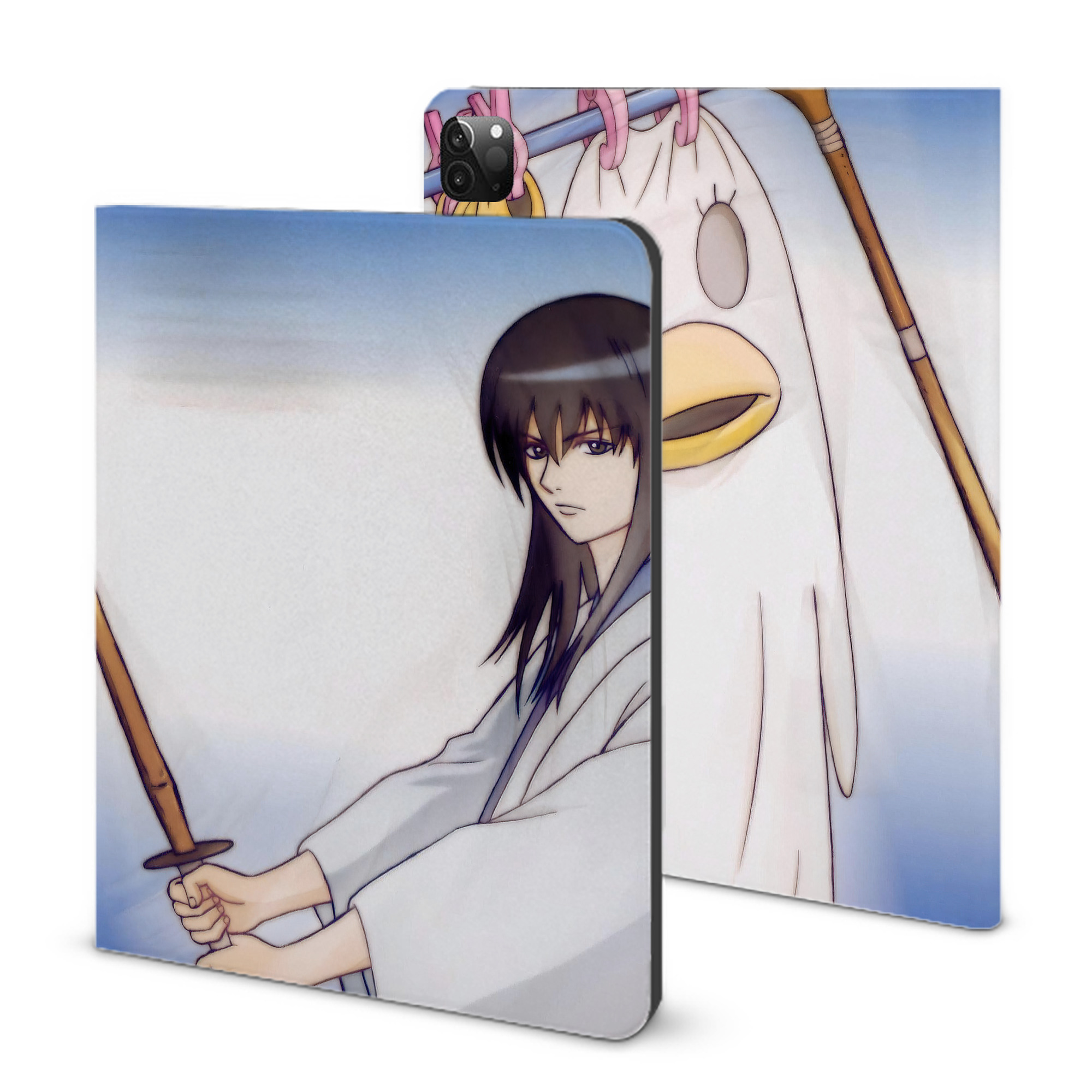 （画像用） ぎんたま 坂田銀時（さかたぎんとき） 神楽 志村新八（しむら しんぱち） GINTAMA Sakata Gintoki Kagura Shimura Shinpachi IPadケース ペンホルダー付き ブックスタイルデザイン